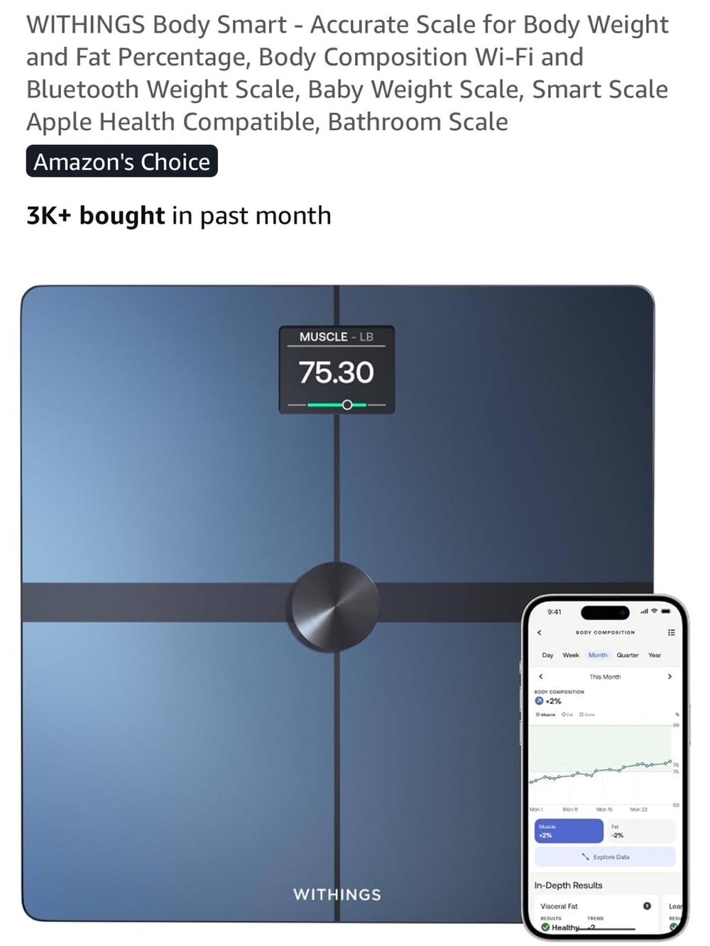 NEW Withings Body Smart Scale - Accurate Body Weight Fat Percentage Composition